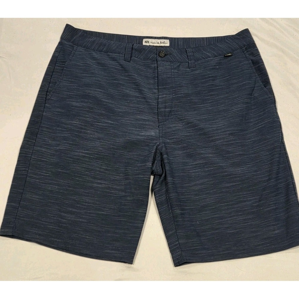Travis Mathew Shorts Mens 38 Performance Golf Chino Stretch Flex Navy Blue
